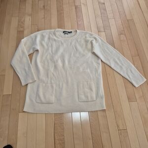 Lauren Ralph Lauren Ivory Cashmere Ribbed Sweater